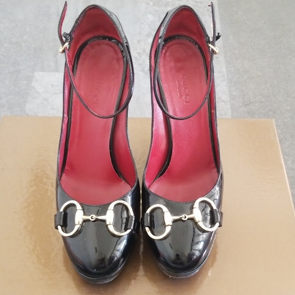 Authentic GUCCI Scar Pelle S Cuoio Vitello Vernice